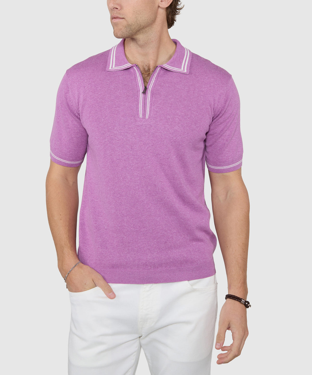 Westport Black Short Sleeve 'The Retro II' Zip Polo, Men's Big & Tall