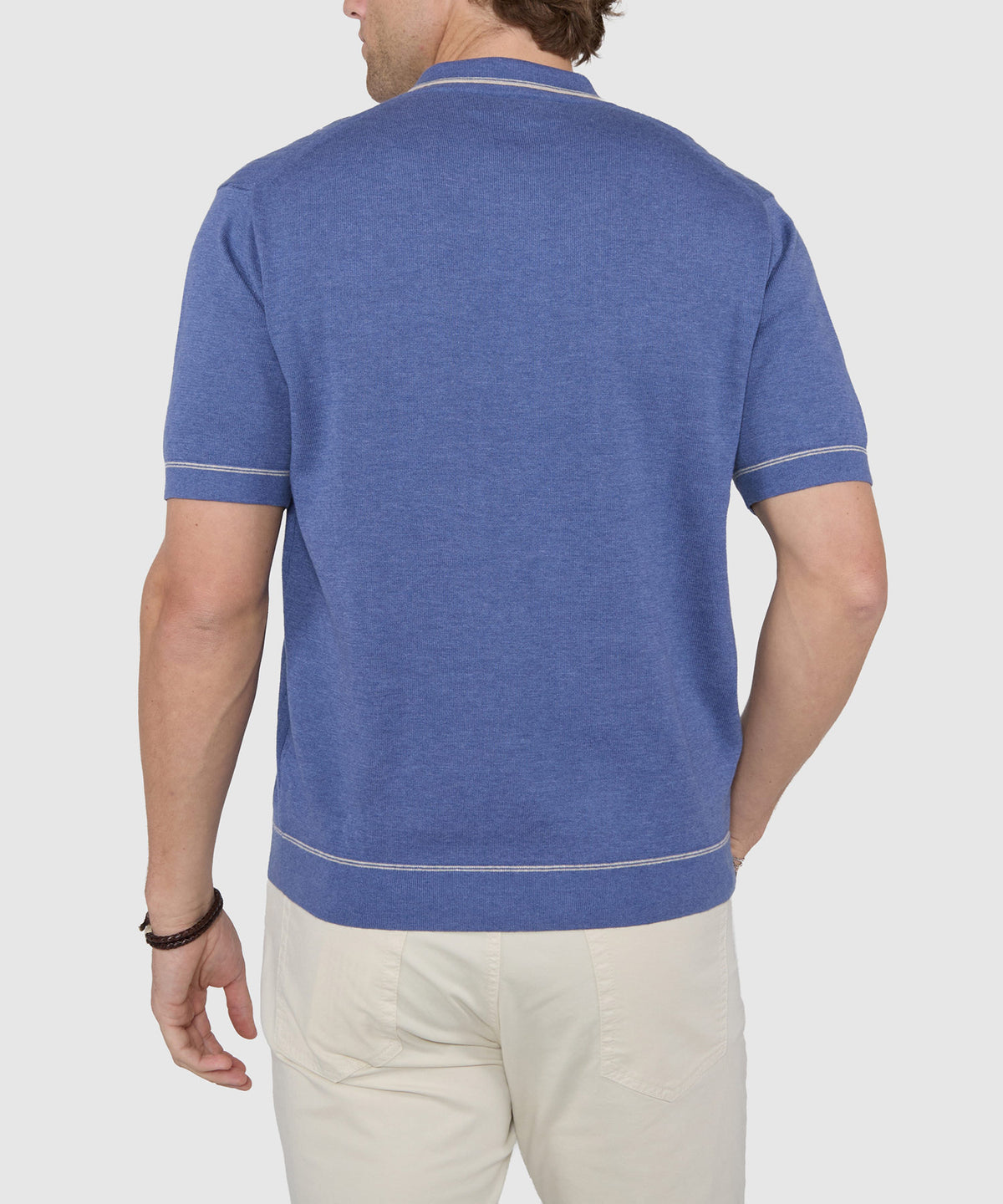 Westport Black Short Sleeve Amici Ribbed Knit Polo, Men's Big & Tall