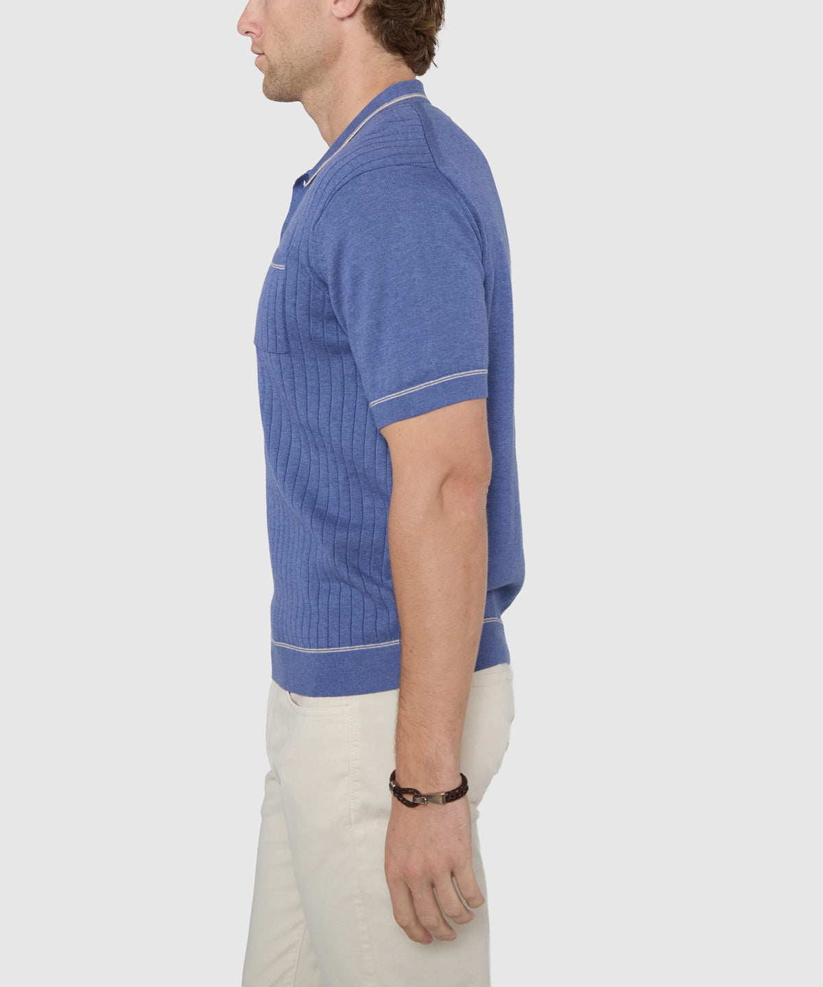 Westport Black Short Sleeve Amici Ribbed Knit Polo, Men's Big & Tall