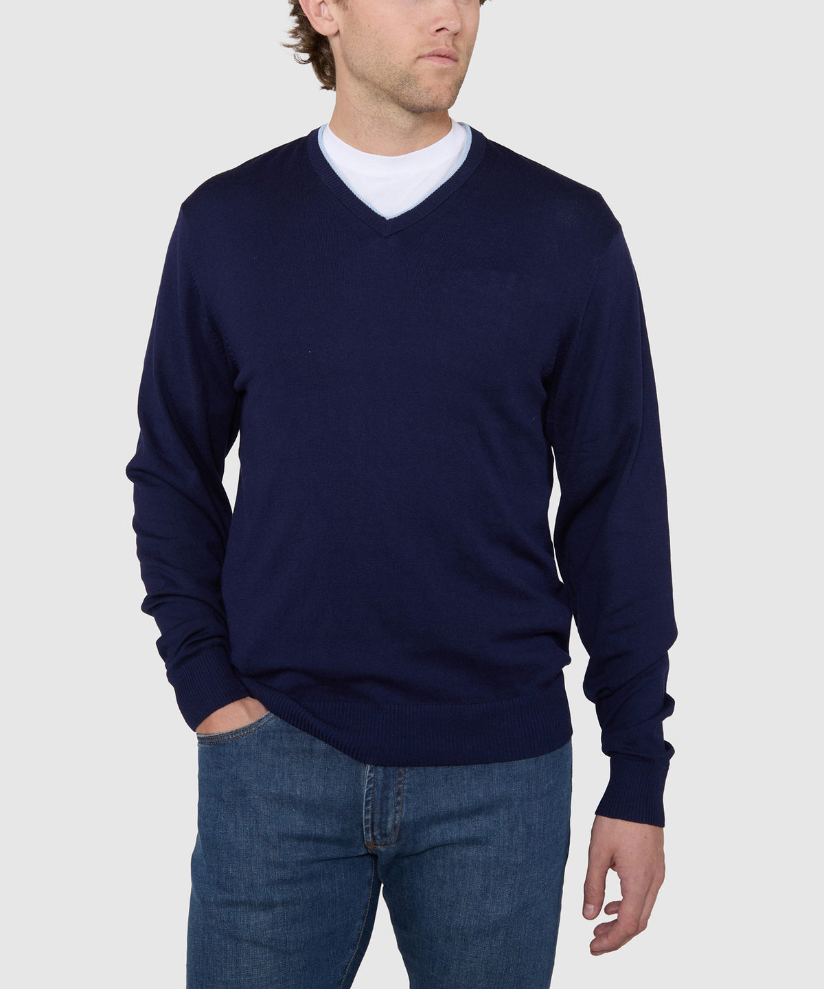 Westport Black Marabella V-Neck Sweater, Men's Big & Tall
