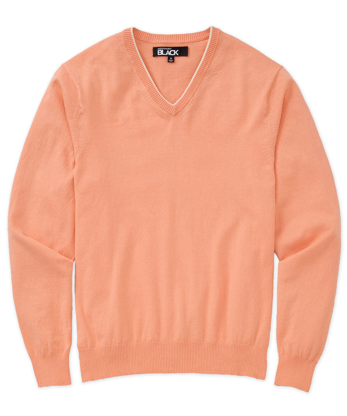 Westport Black Marabella V-Neck Sweater, Men's Big & Tall