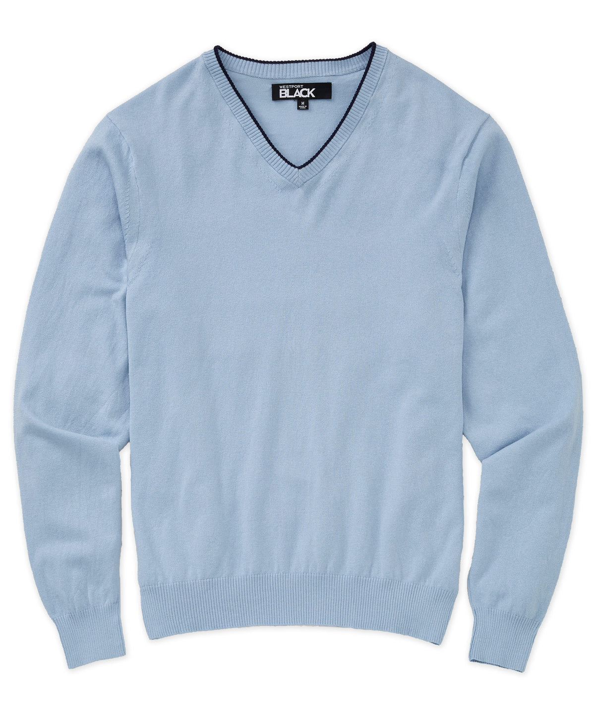 Westport Black Marabella V-Neck Sweater, Men's Big & Tall