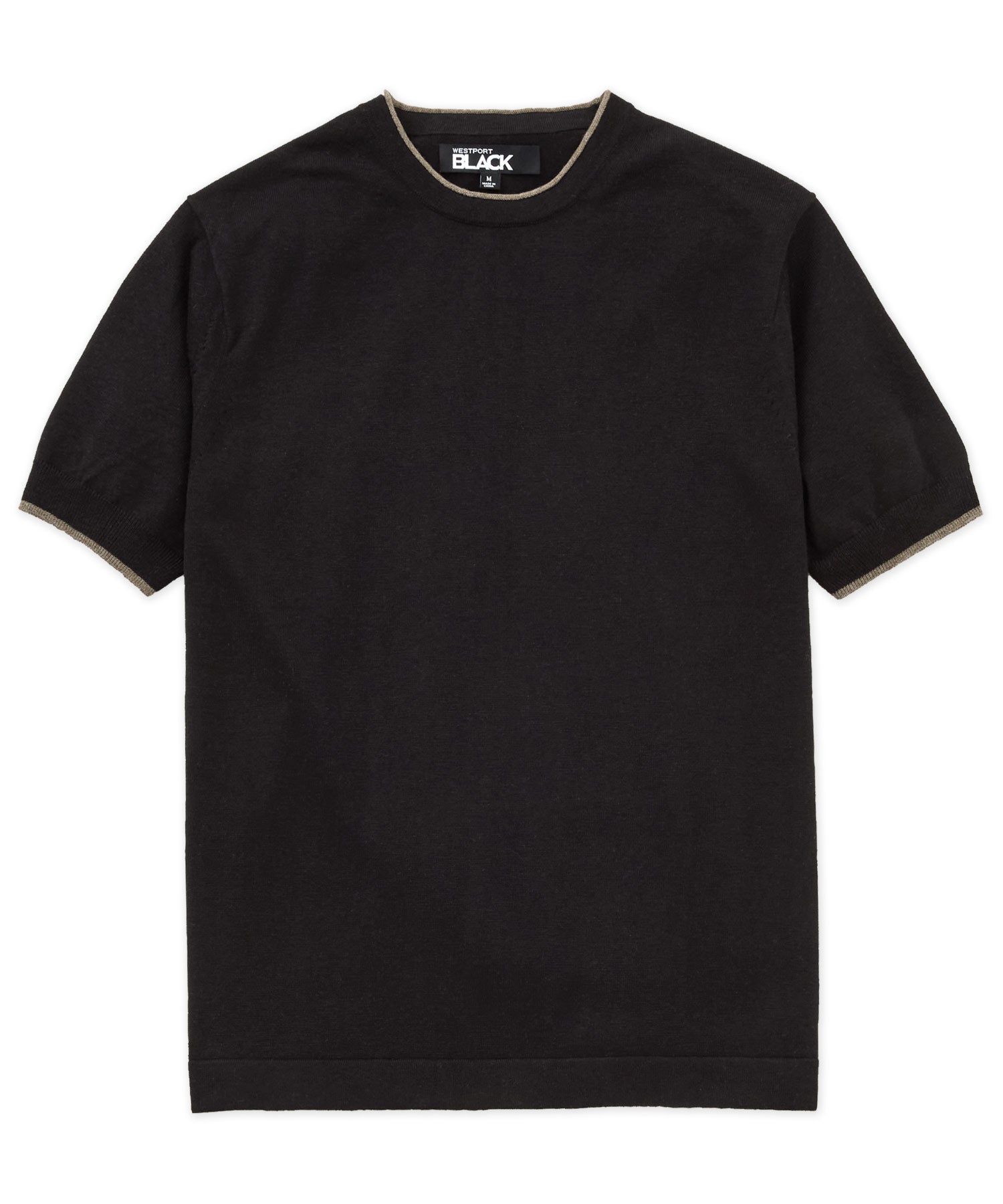 Westport Black Short Sleeve Retro Roulle Crew