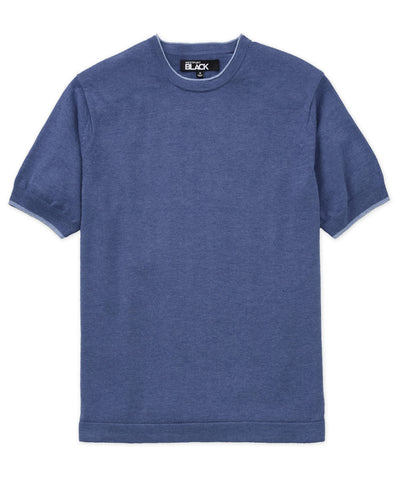 Westport Black Short Sleeve Retro Roulle Crew, Men's Big & Tall