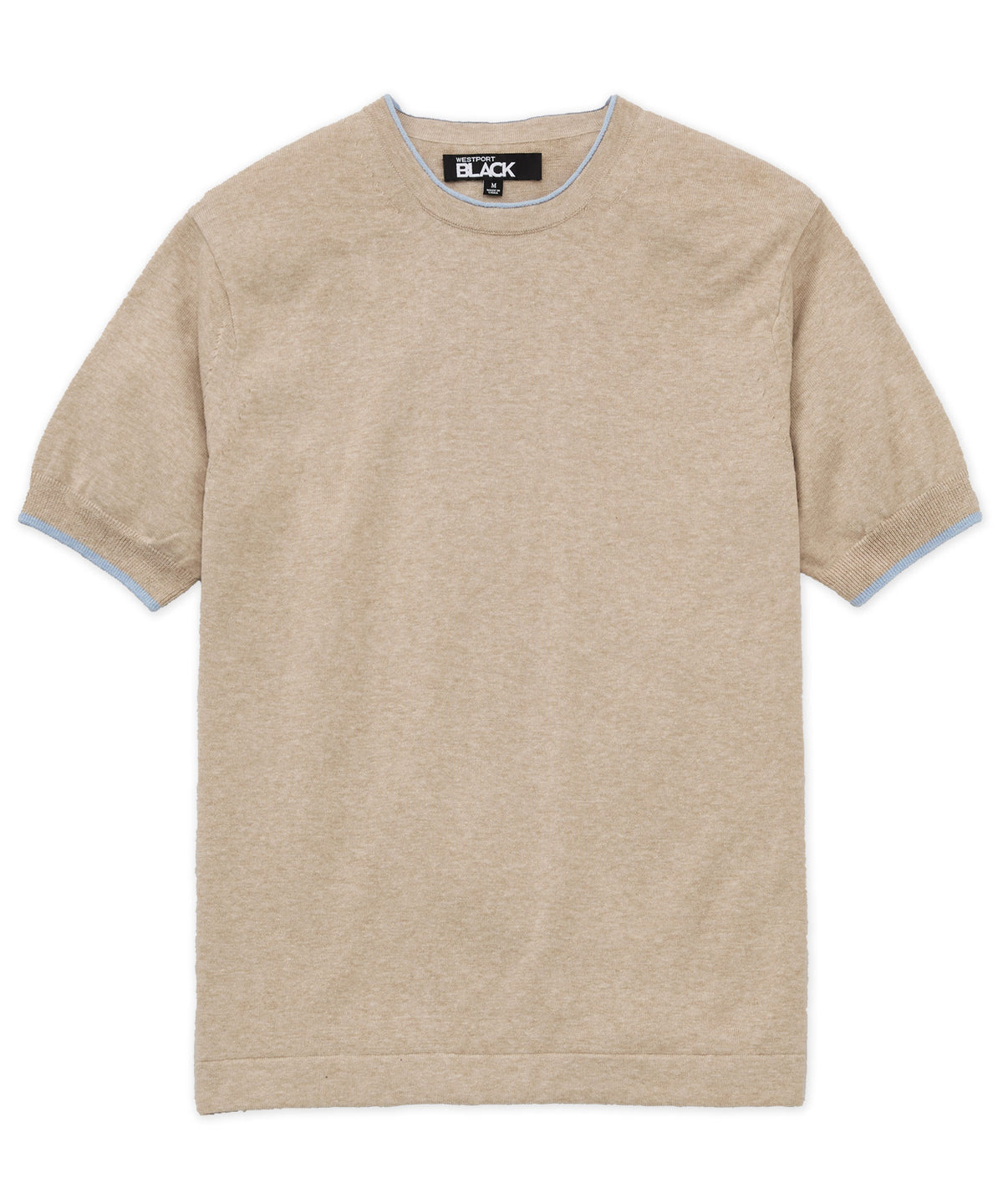 Westport Black Short Sleeve Retro Roulle Crew, Men's Big & Tall