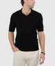 Westport Black Short Sleeve Portofino Johnny Collar Polo