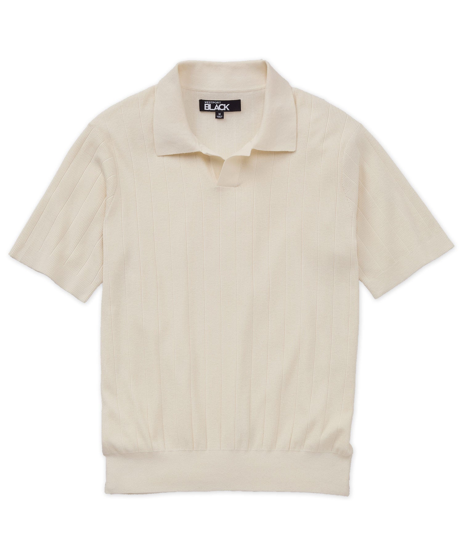 Westport Black Short Sleeve Portofino Johnny Collar Polo