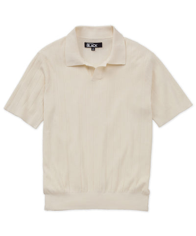 Westport Black Short Sleeve Portofino Johnny Collar Polo, Men's Big & Tall