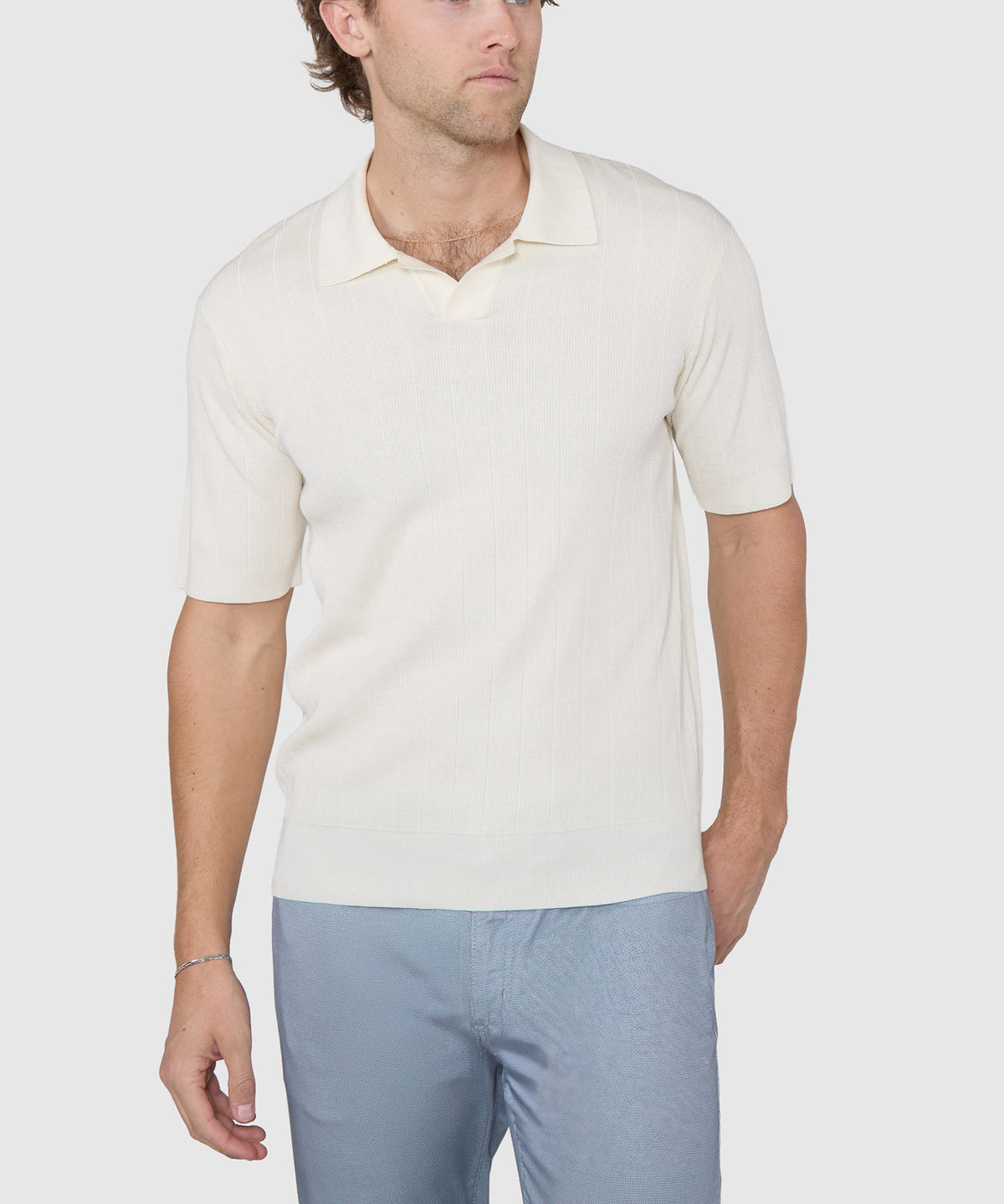 Westport Black Short Sleeve Portofino Johnny Collar Polo, Men's Big & Tall