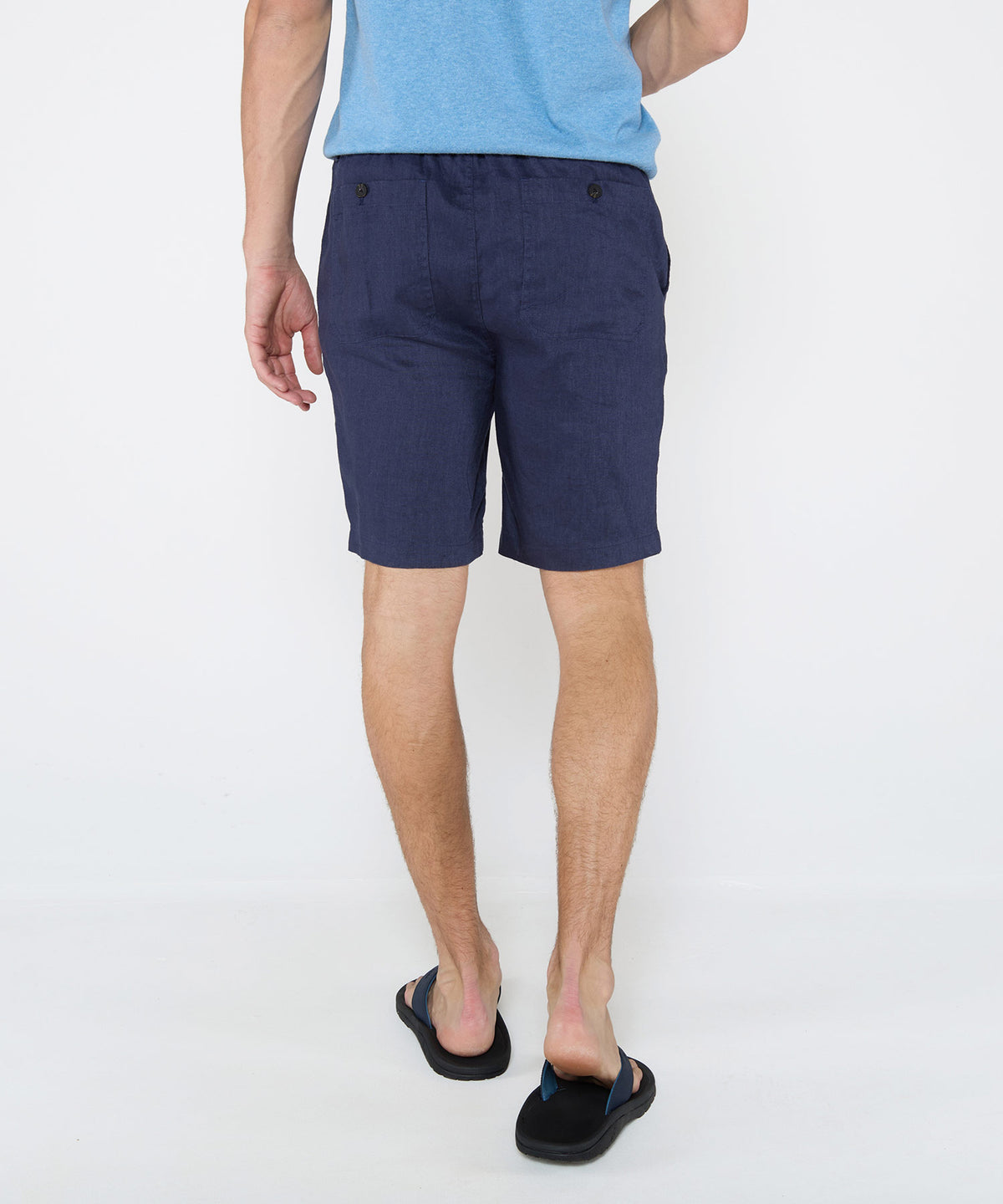 Westport Black Southport Linen Shorts, Men's Big & Tall