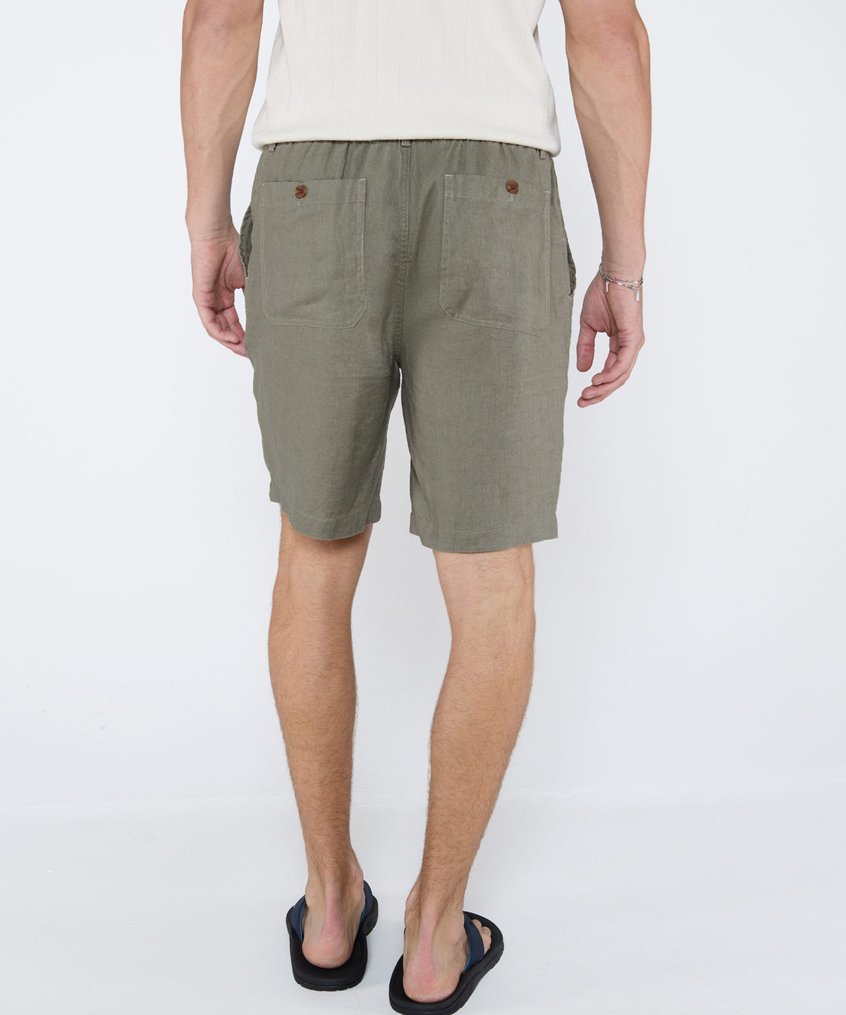 Westport Black Southport Linen Shorts, Men's Big & Tall