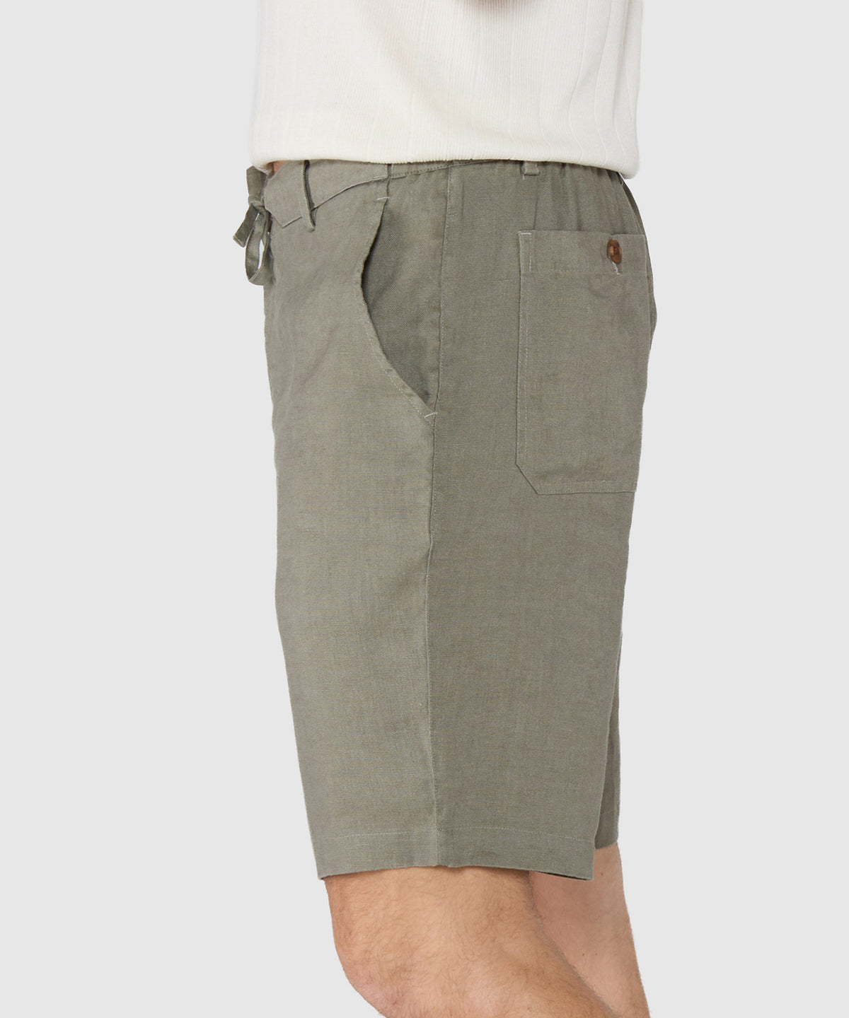 Westport Black Southport Linen Shorts, Men's Big & Tall