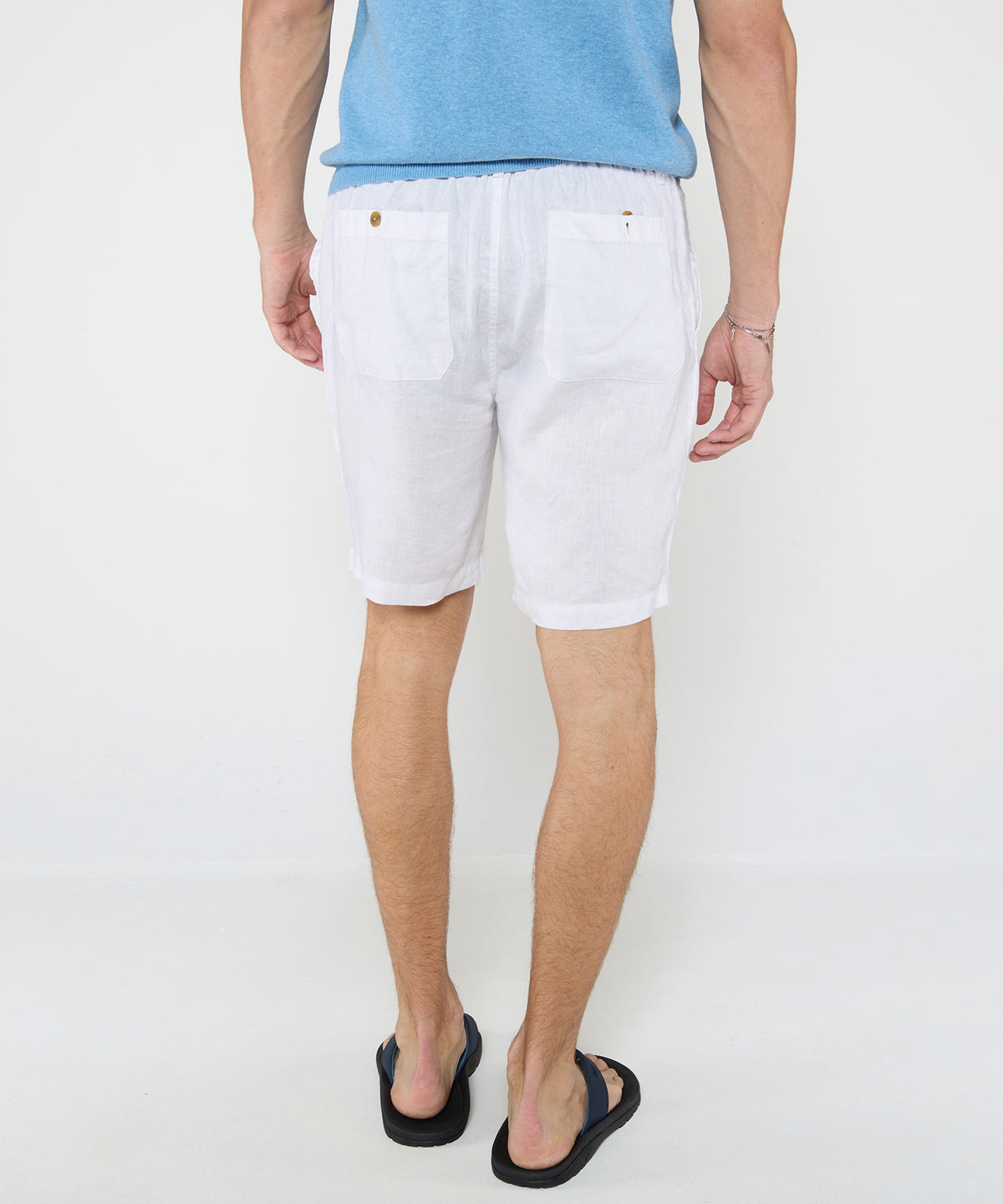 Westport Black Southport Linen Shorts, Men's Big & Tall