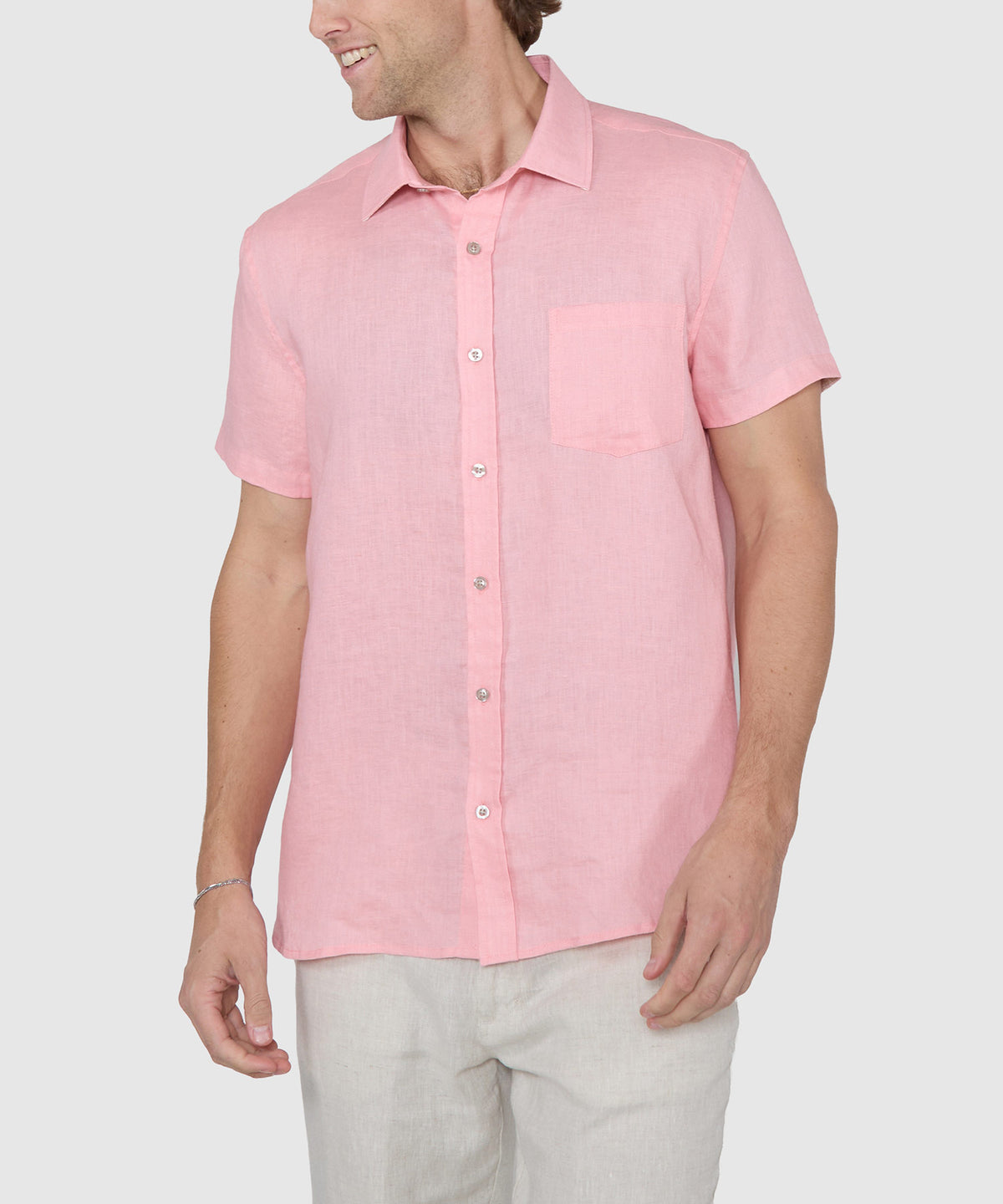 Westport Black Southport Short Sleeve Linen Shirt, Men's Big & Tall