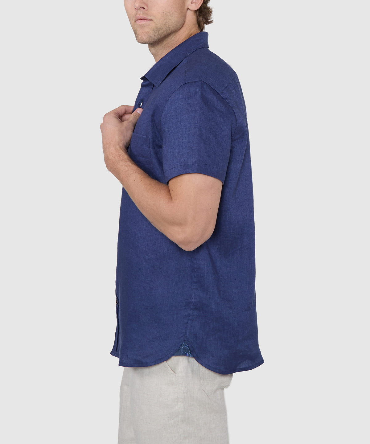 Westport Black Southport Short Sleeve Linen Shirt, Men's Big & Tall