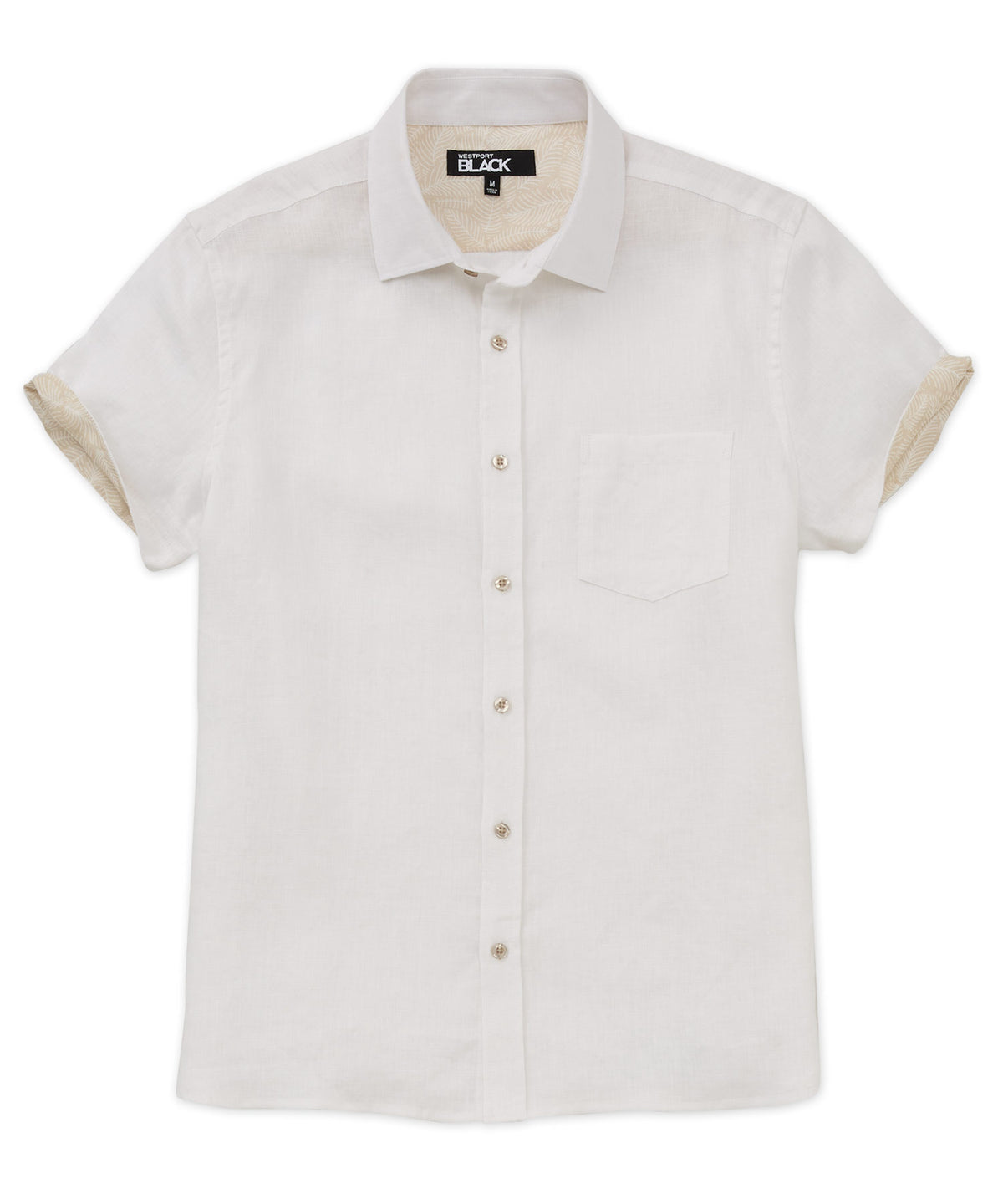 Westport Black Southport Short Sleeve Linen Shirt, Men's Big & Tall