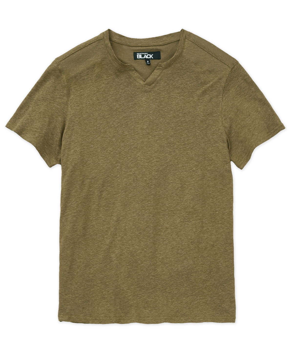 Westport Black Bellmont Short Sleeve V-Notch Linen Crew, Men's Big & Tall