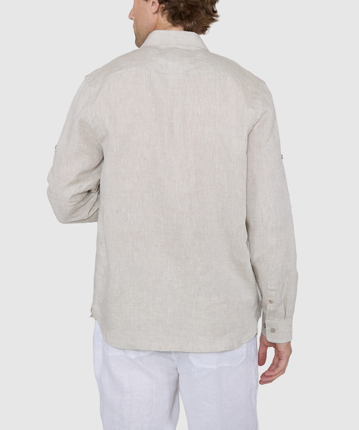 Westport Black Southport Long Sleeve Linen Shirt, Men's Big & Tall