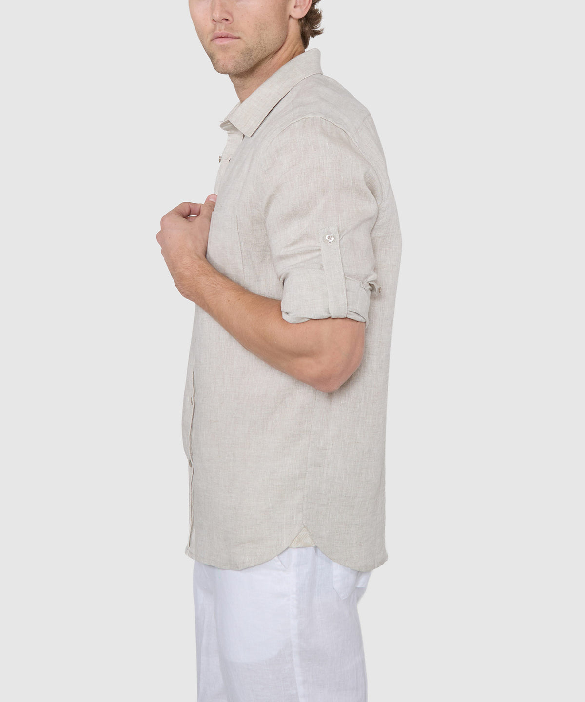 Westport Black Southport Long Sleeve Linen Shirt, Men's Big & Tall