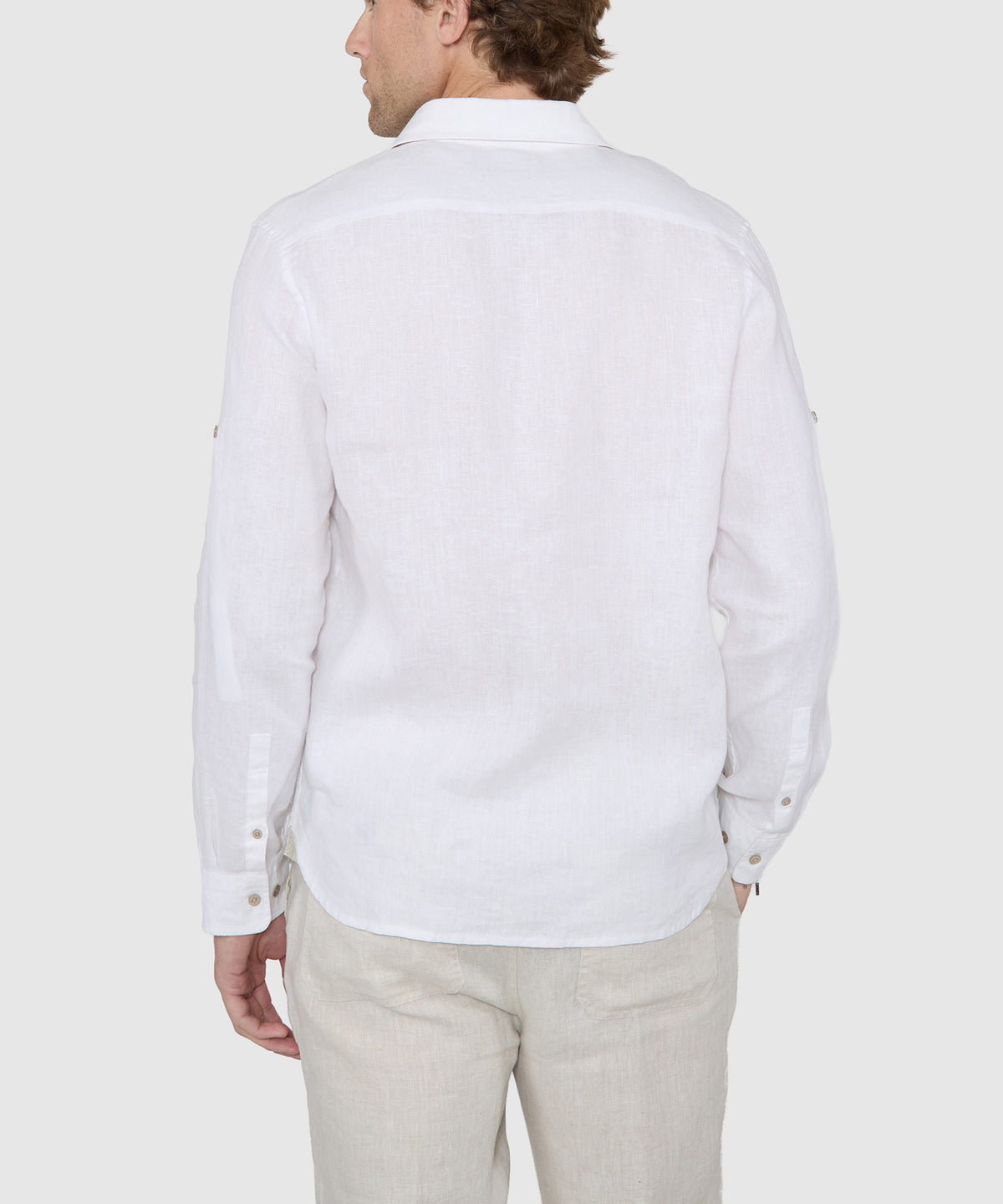 Westport Black Southport Long Sleeve Linen Shirt, Men's Big & Tall