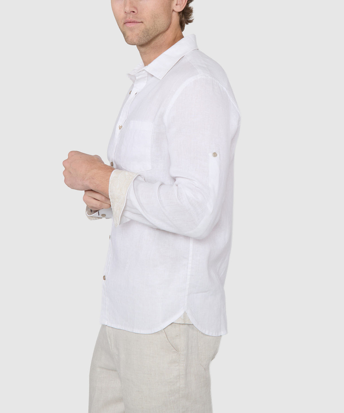 Westport Black Southport Long Sleeve Linen Shirt, Men's Big & Tall