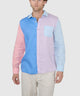 Westport Black Southport Long Sleeve Color Block Linen Shirt