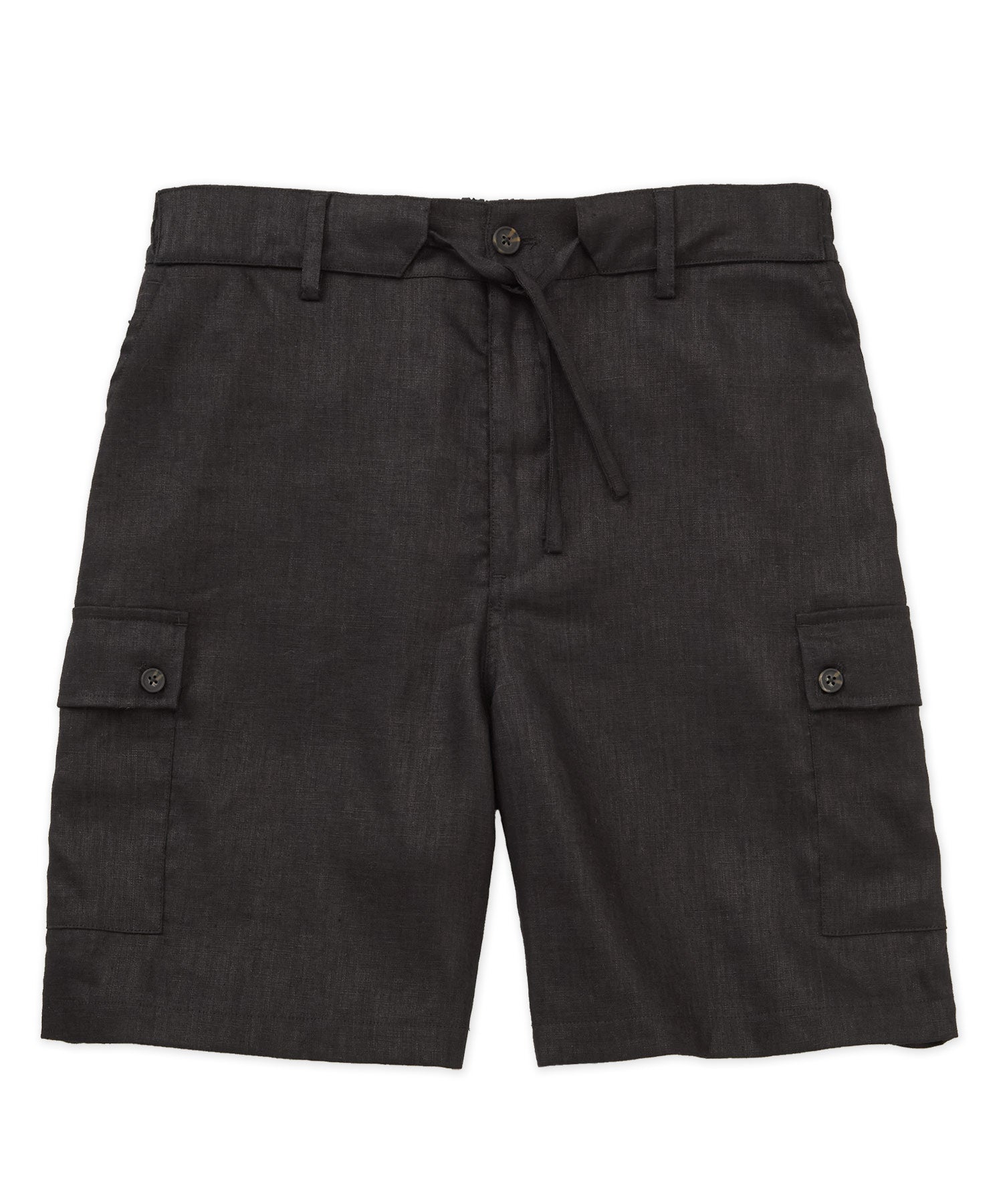 Westport Black Southport Linen Drawstring Cargo Shorts
