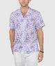 Westport Black Short Sleeve Hibiscus Print Linen Camp Shirt