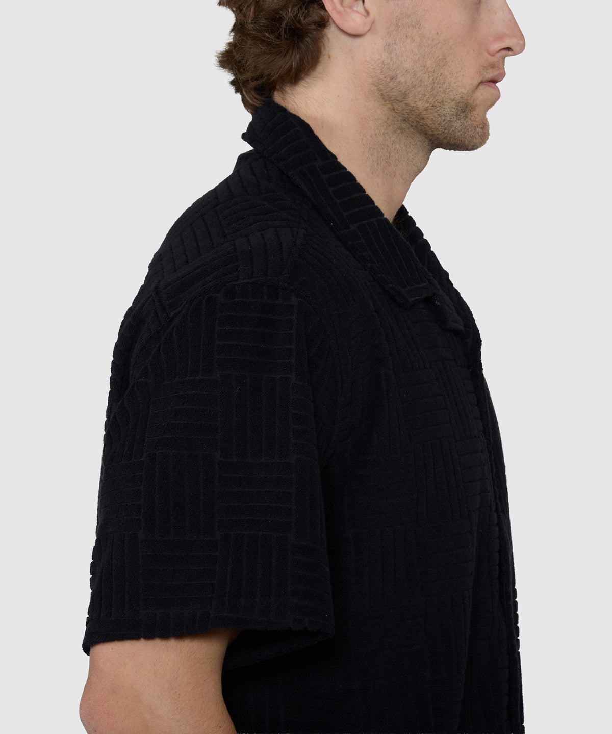 Westport Black Vienna Terry Cabana Shirt, Men's Big & Tall