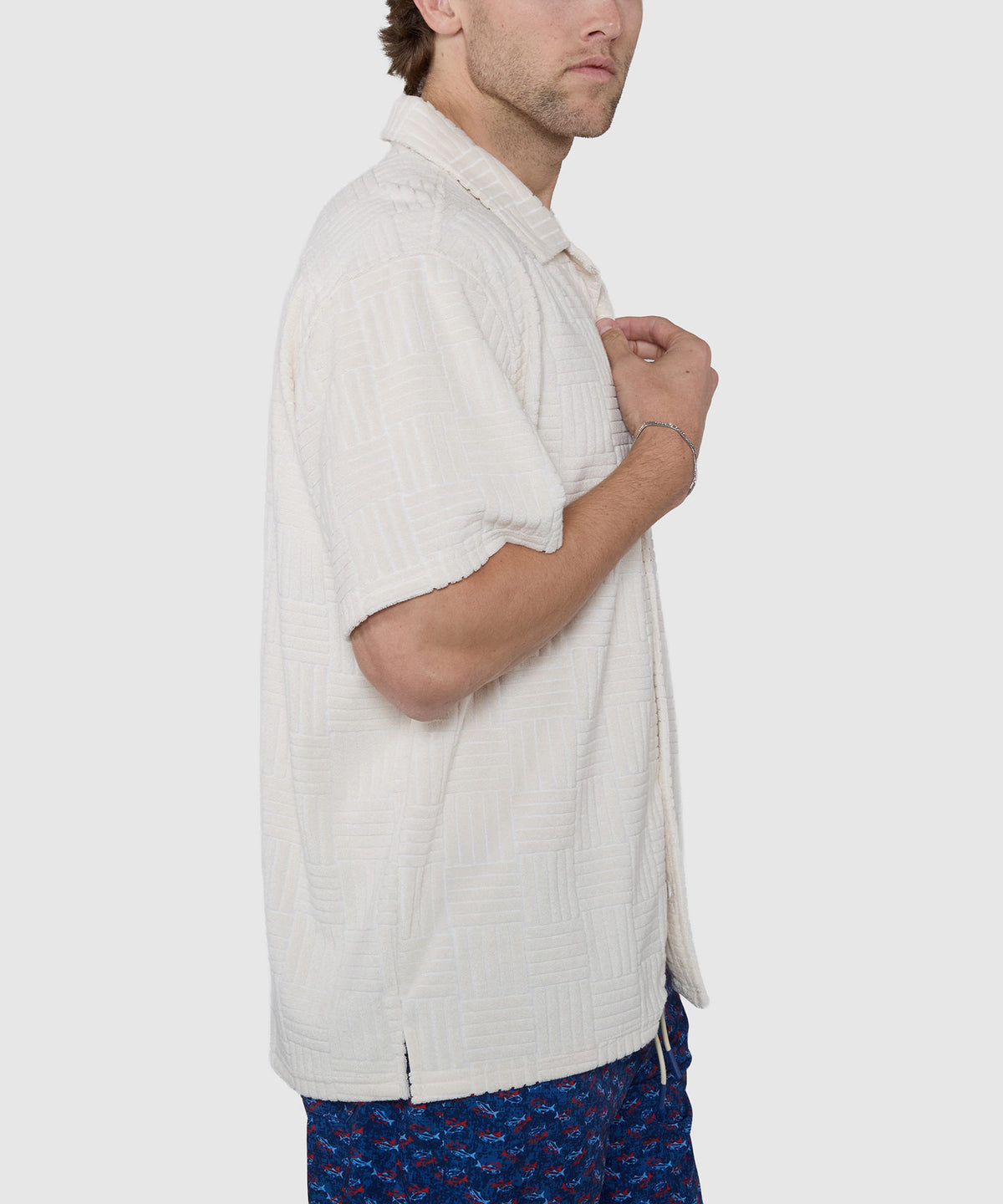 Westport Black Vienna Terry Cabana Shirt, Men's Big & Tall