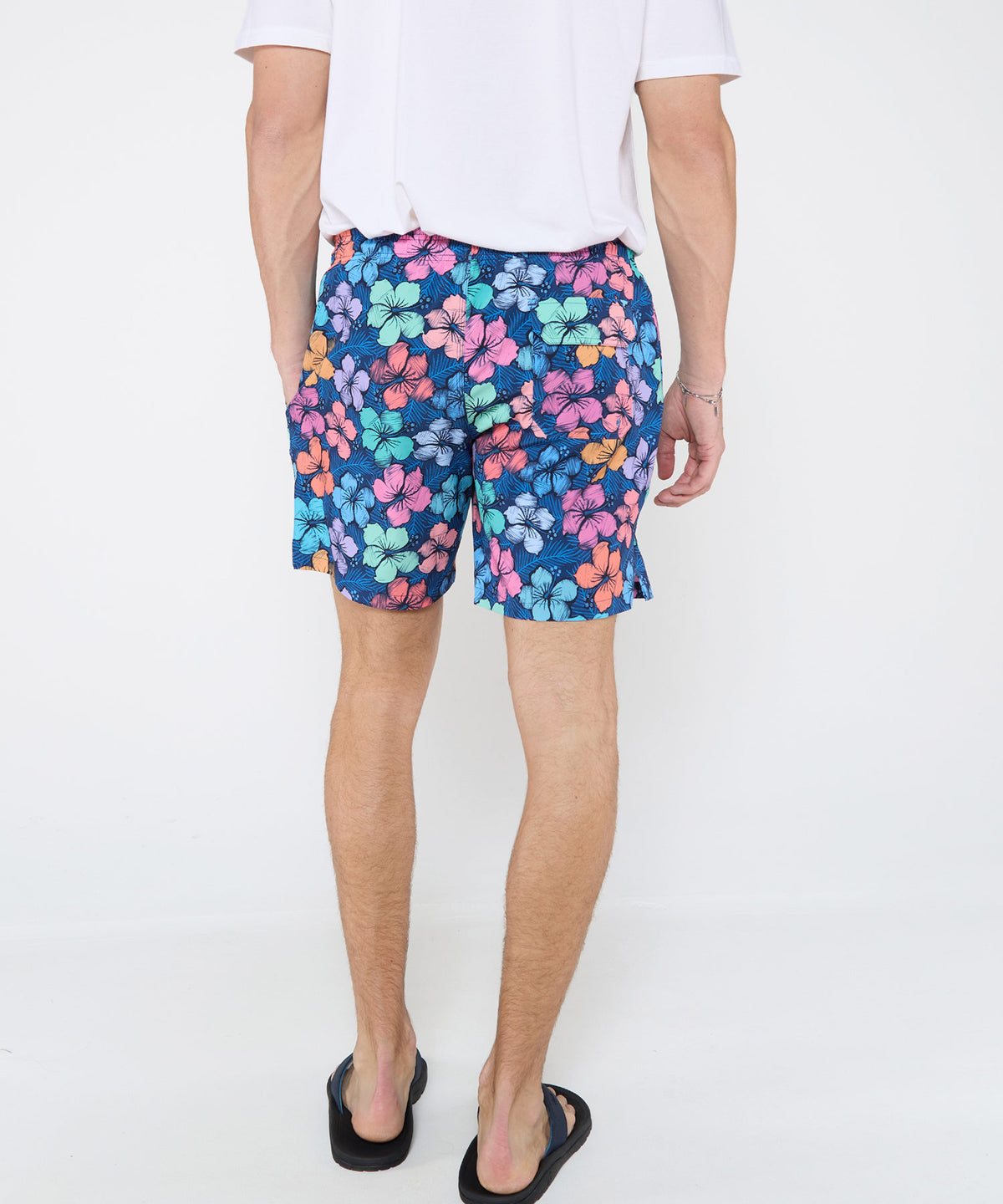 Westport Black Hampton Hibiscus Print Swim Shorts, Men's Big & Tall