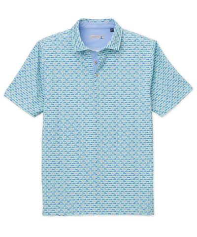 Westport Lifestyle Short Sleeve Motor Bike Print Performance Polo, Men's Big & Tall