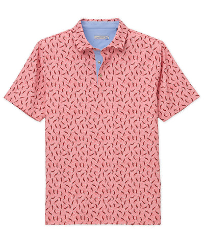 Westport Lifestyle Short Sleeve Peppers Print Performance Polo, Men's Big & Tall