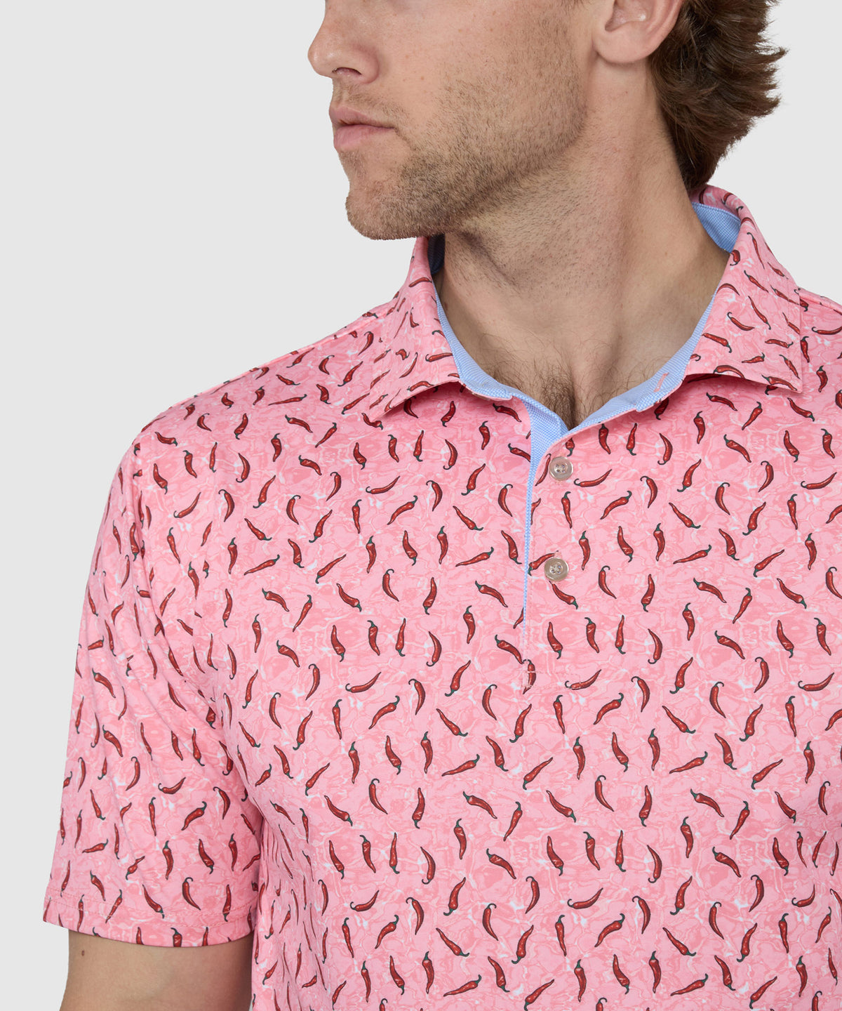 Westport Lifestyle Short Sleeve Peppers Print Performance Polo, Men's Big & Tall