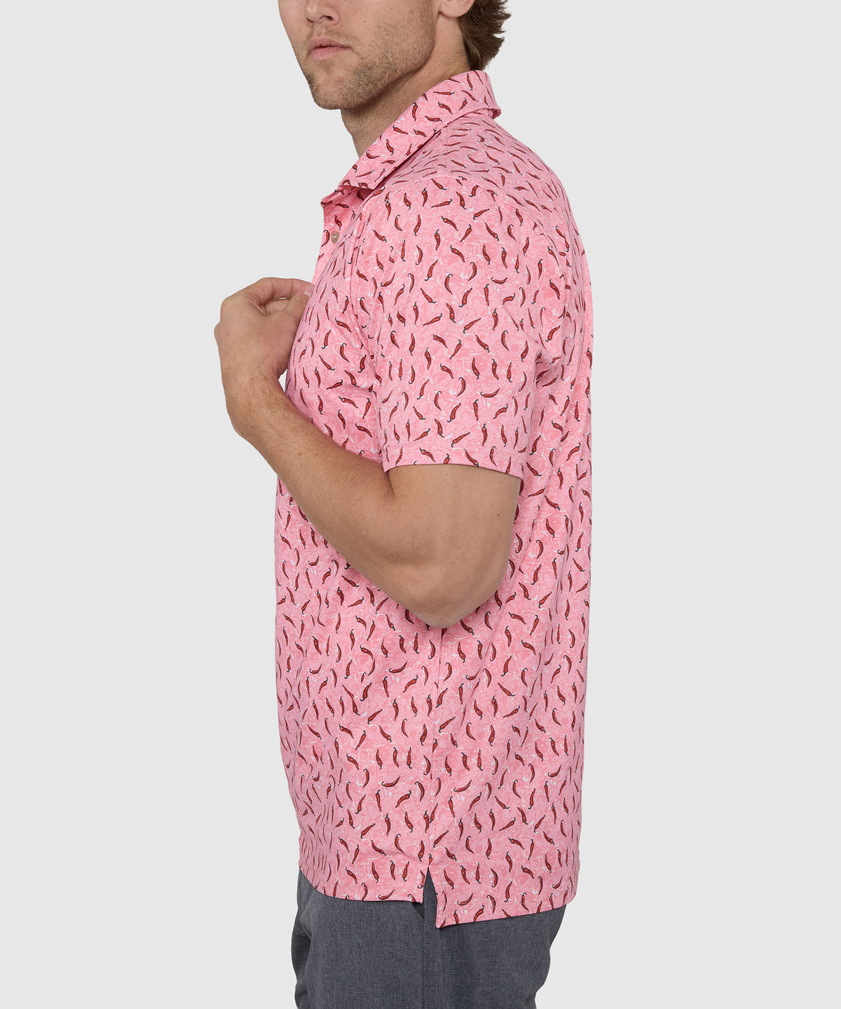 Westport Lifestyle Short Sleeve Peppers Print Performance Polo, Men's Big & Tall