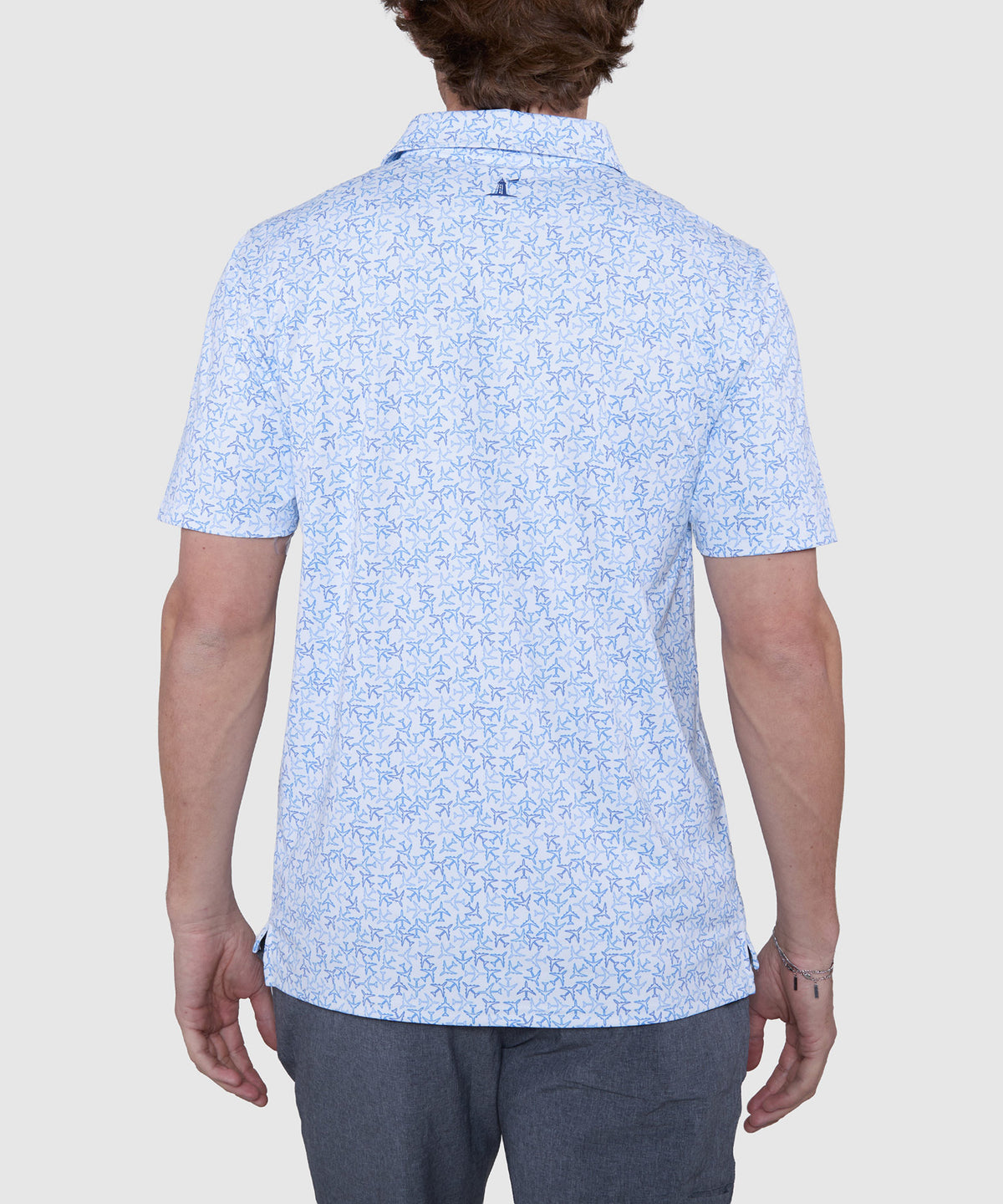 Westport Lifestyle Short Sleeve Airplanes Print Performance Polo, Men's Big & Tall