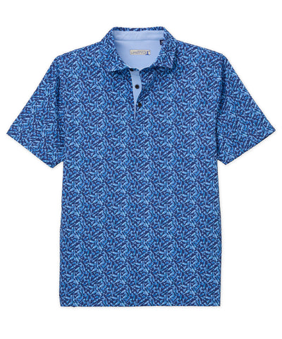 Westport Lifestyle Short Sleeve Cocktail Print Performance Polo, Men's Big & Tall