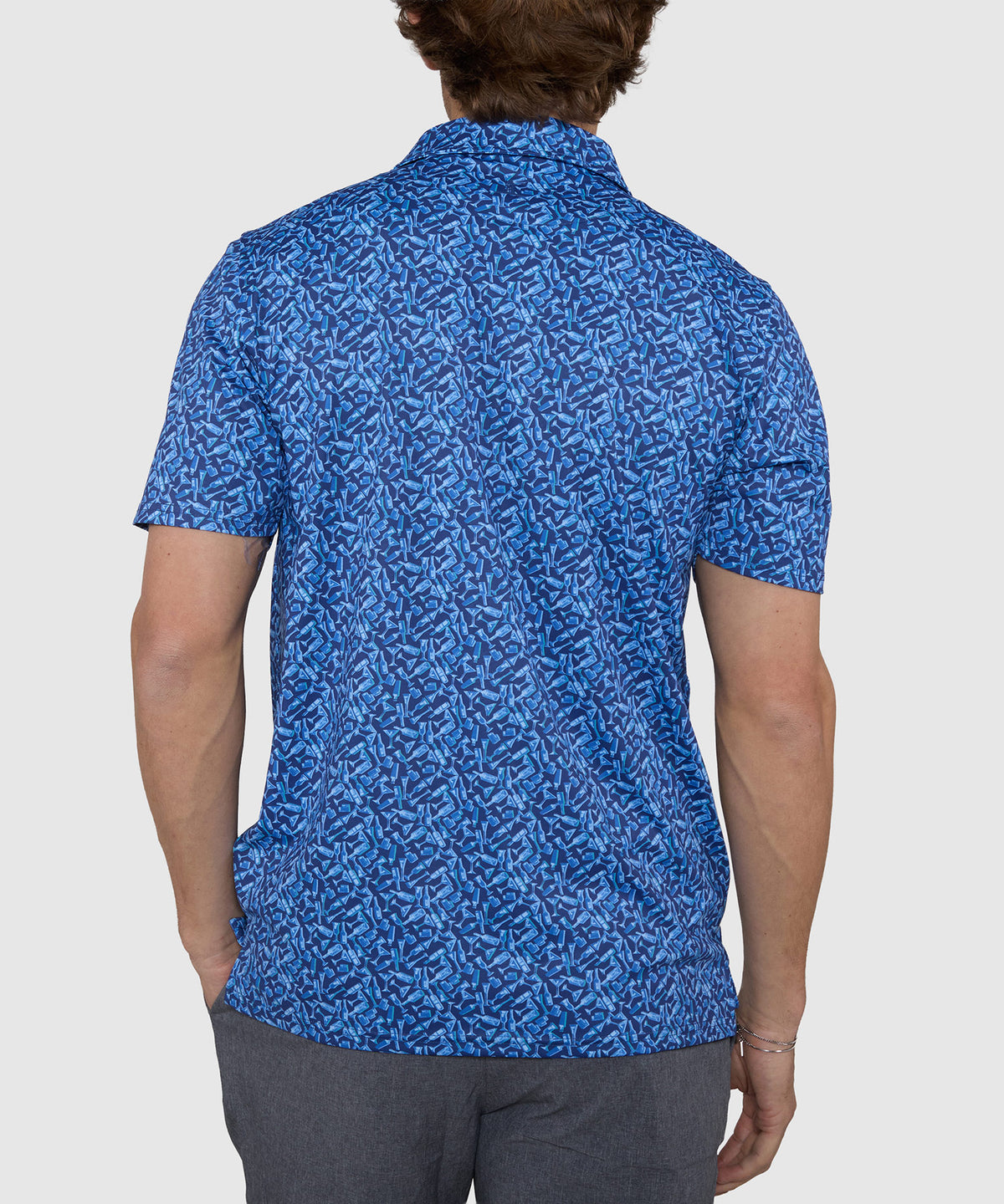 Westport Lifestyle Short Sleeve Cocktail Print Performance Polo, Men's Big & Tall