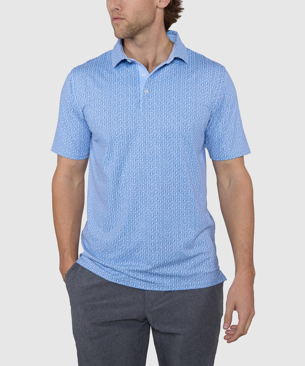 Westport Lifestyle Short Sleeve Club Print Performance Polo, Men's Big & Tall