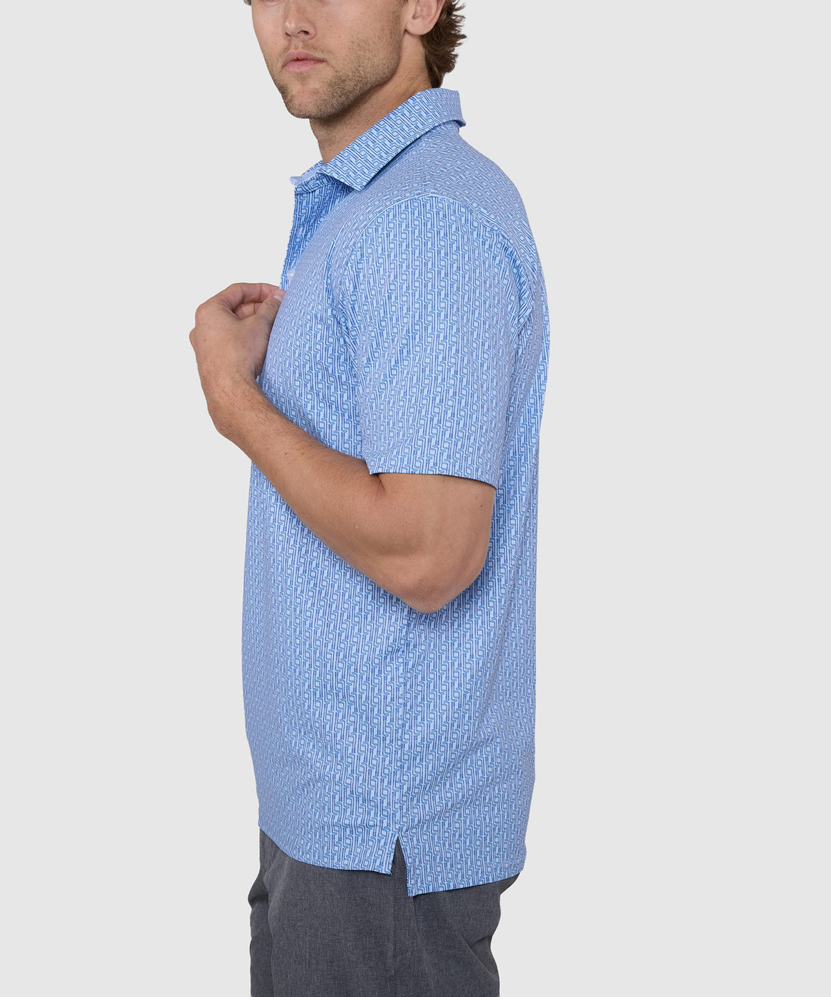 Westport Lifestyle Short Sleeve Club Print Performance Polo, Men's Big & Tall