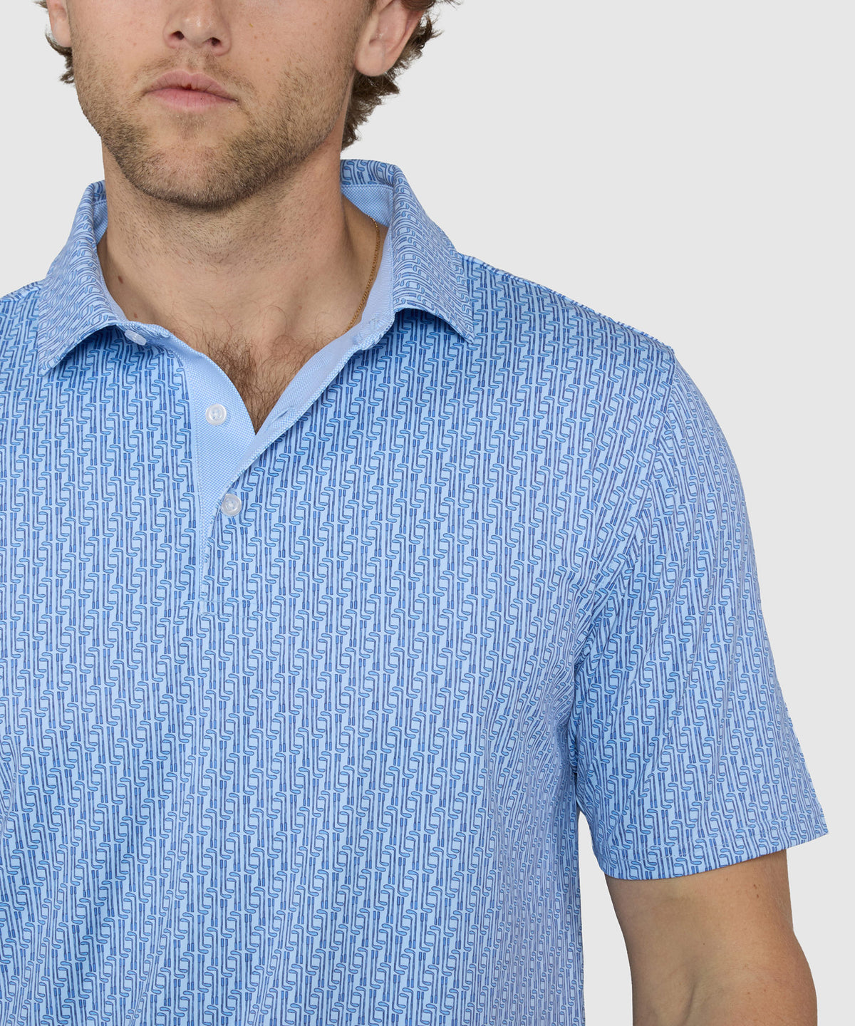 Westport Lifestyle Short Sleeve Club Print Performance Polo, Men's Big & Tall