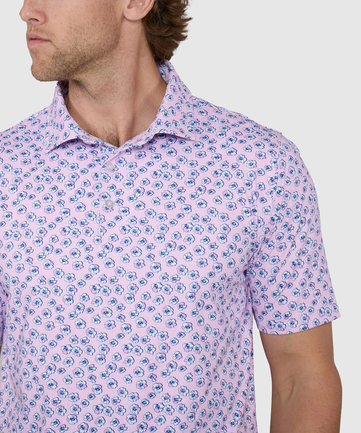 Westport Lifestyle Short Sleeve Blossom Print Performance Polo, Men's Big & Tall