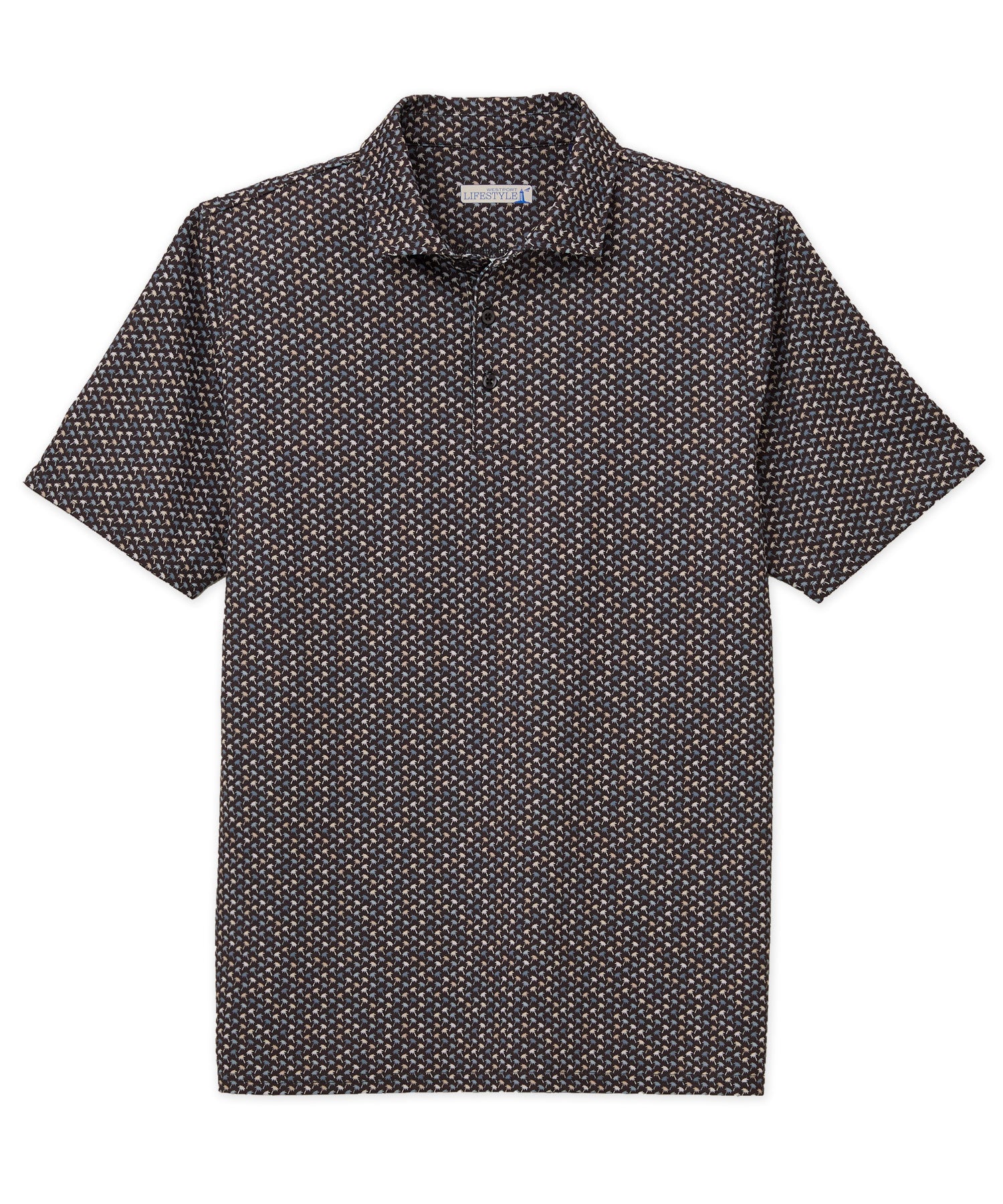 Westport Lifestyle Short Sleeve Palm Print Performance Polo