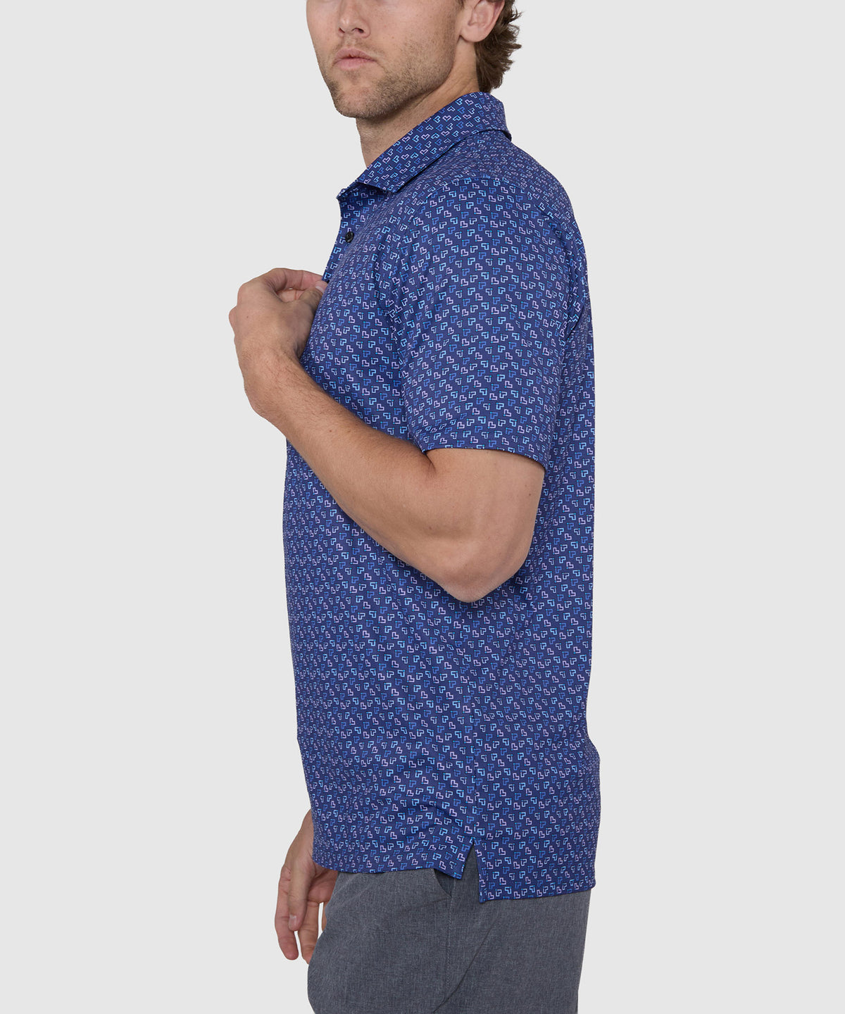 Westport Lifestyle Short Sleeve Geo Print Performance Polo, Men's Big & Tall