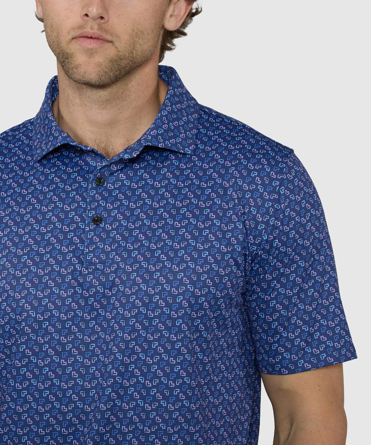 Westport Lifestyle Short Sleeve Geo Print Performance Polo, Men's Big & Tall