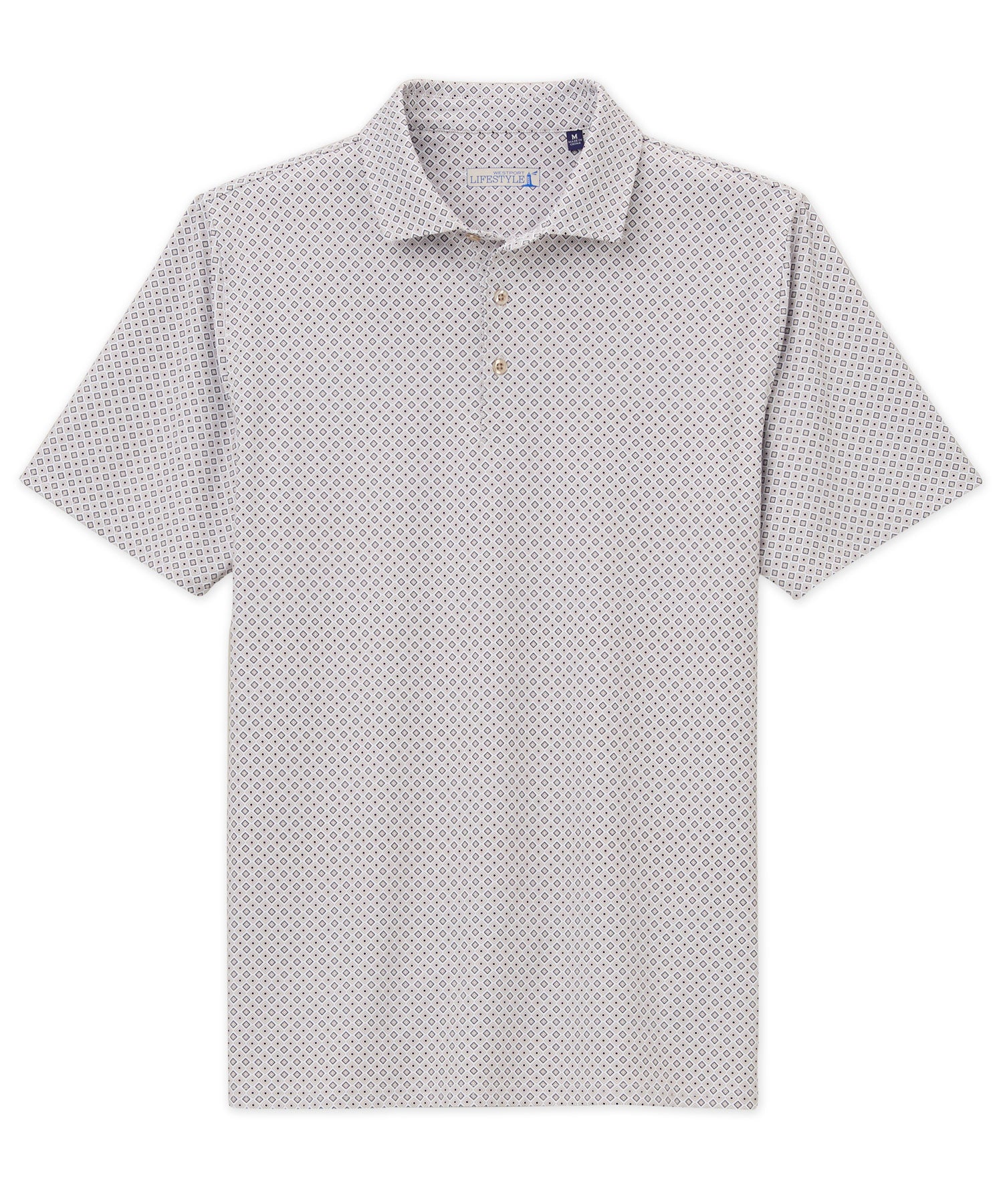 Westport Lifestyle Short Sleeve Diamond Print Performance Polo