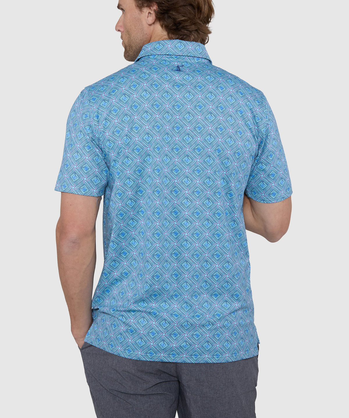 Westport Lifestyle Short Sleeve Golf Print Performance Polo, Men's Big & Tall