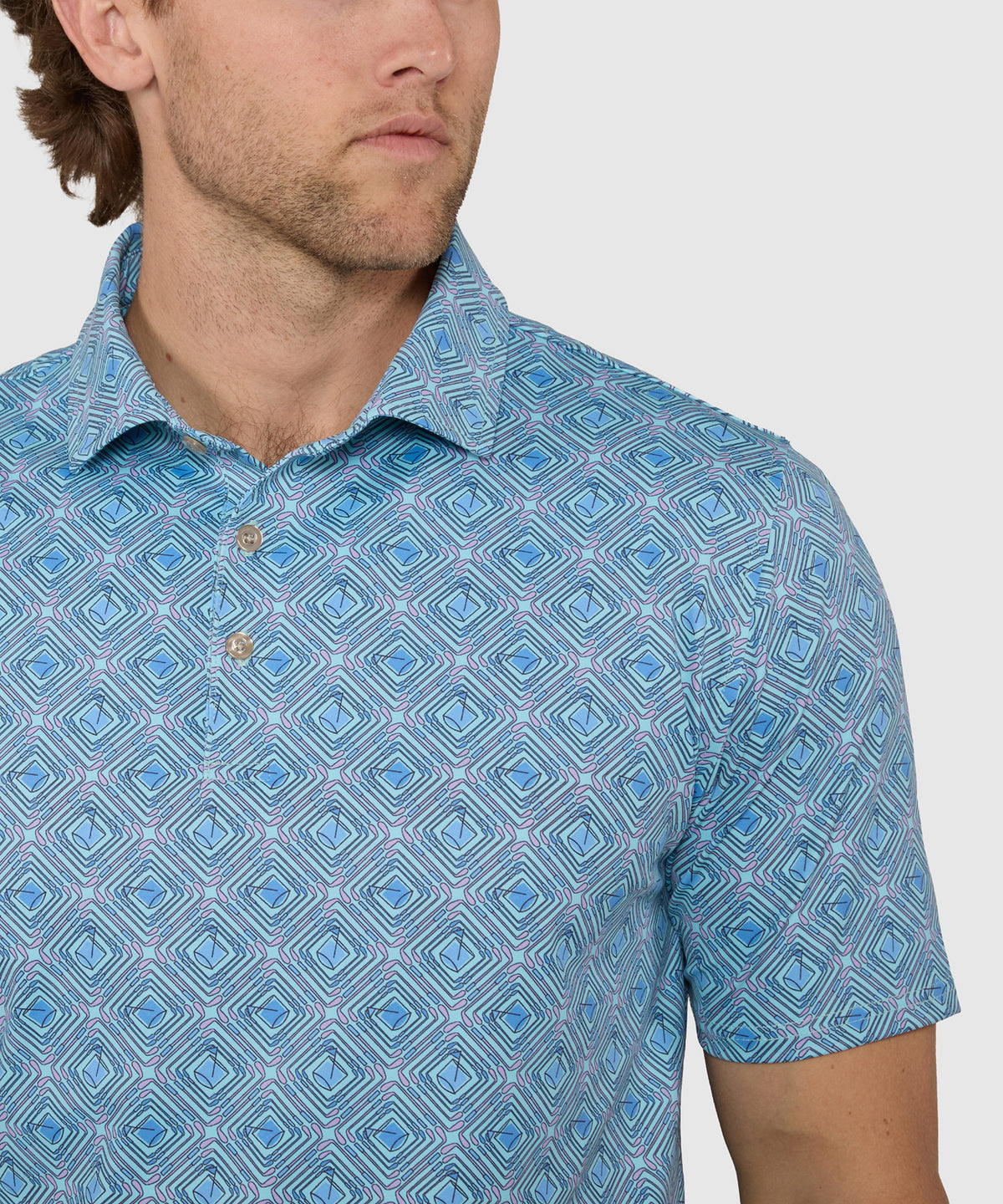 Westport Lifestyle Short Sleeve Golf Print Performance Polo, Men's Big & Tall