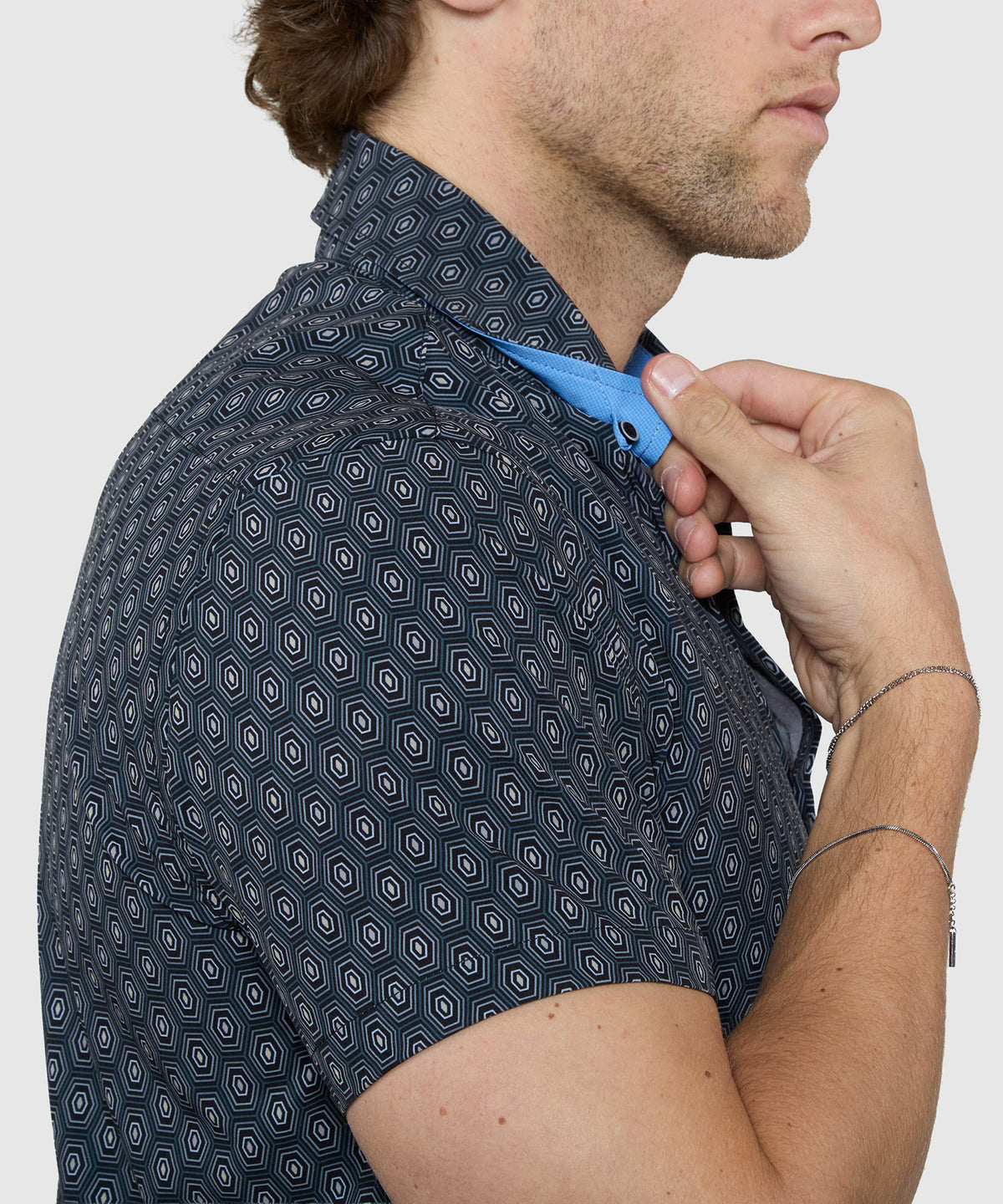Westport Lifestyle Geo Print Performance Stretch Sport Shirt, Men's Big & Tall