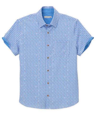 Westport Lifestyle Cube Print Performance Stretch Sport Shirt, Men's Big & Tall